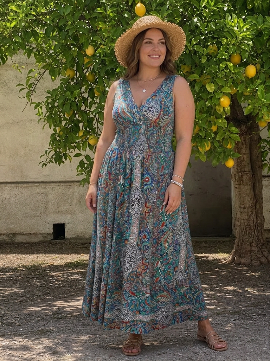 Abito Midi Paisley Marisela