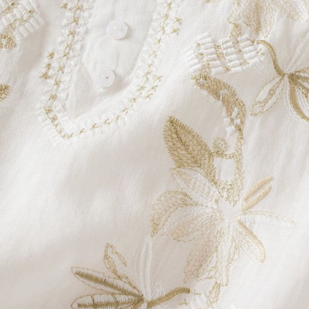 Top di Cotone Ricamato Quinn