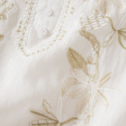 Top di Cotone Ricamato Quinn