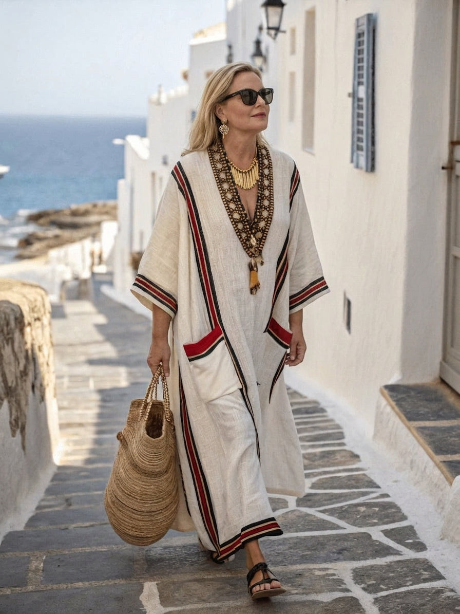 Isabella | Abito Lungo Boho Coastal Elegante