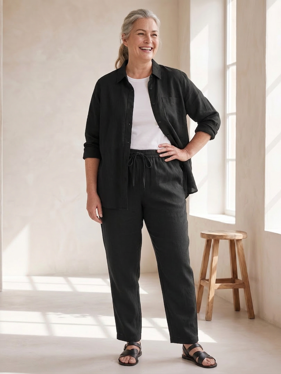 Noor | Completo Camicia a Manica Lunga e Pantalone Affusolato