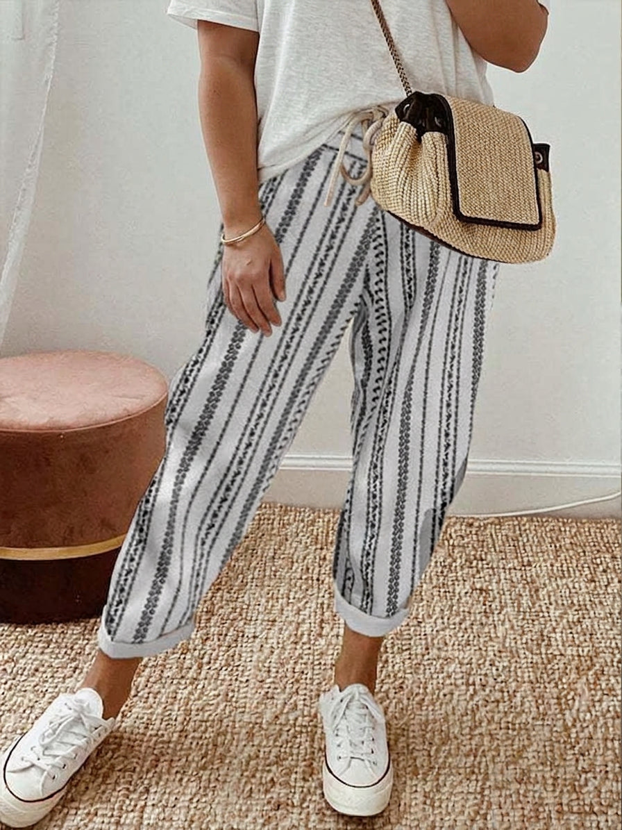 Elsoria | Pantalone Rilassato a Righe