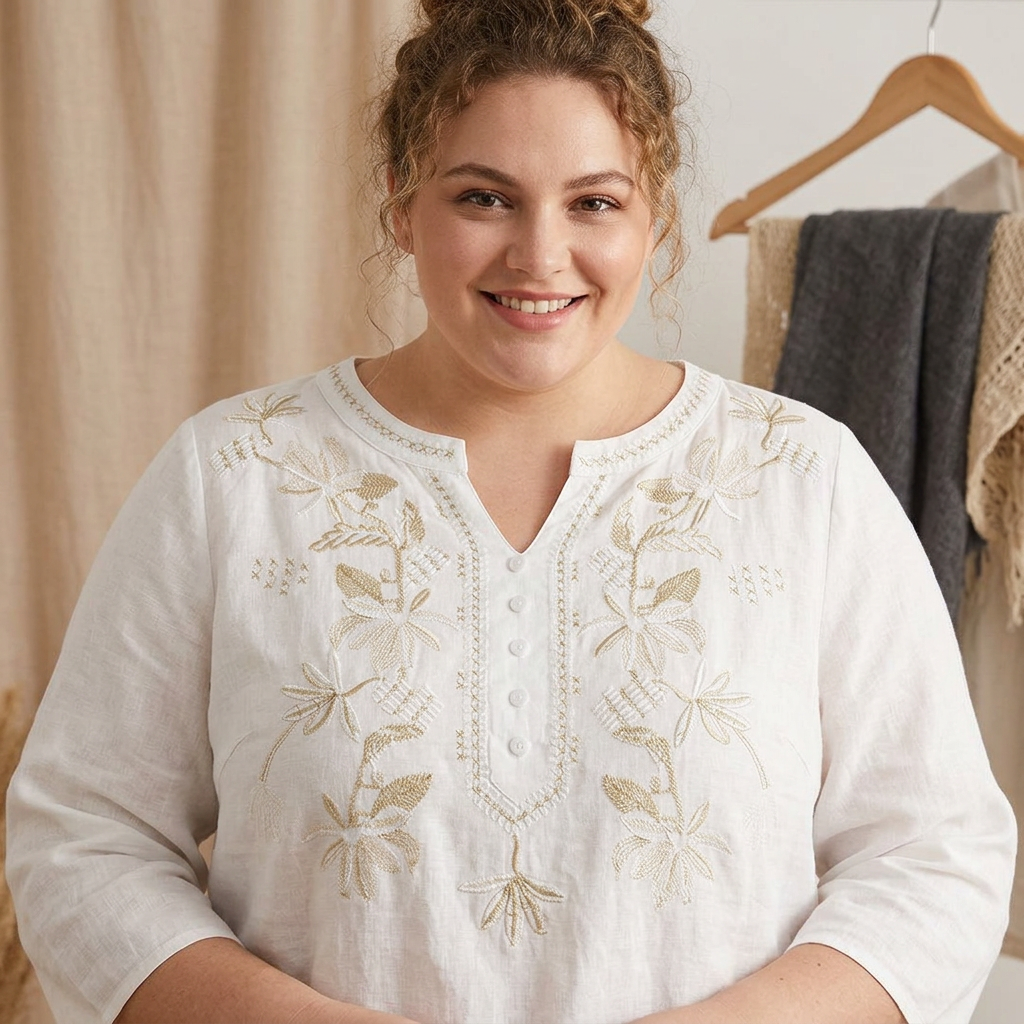 Top di Cotone Ricamato Quinn
