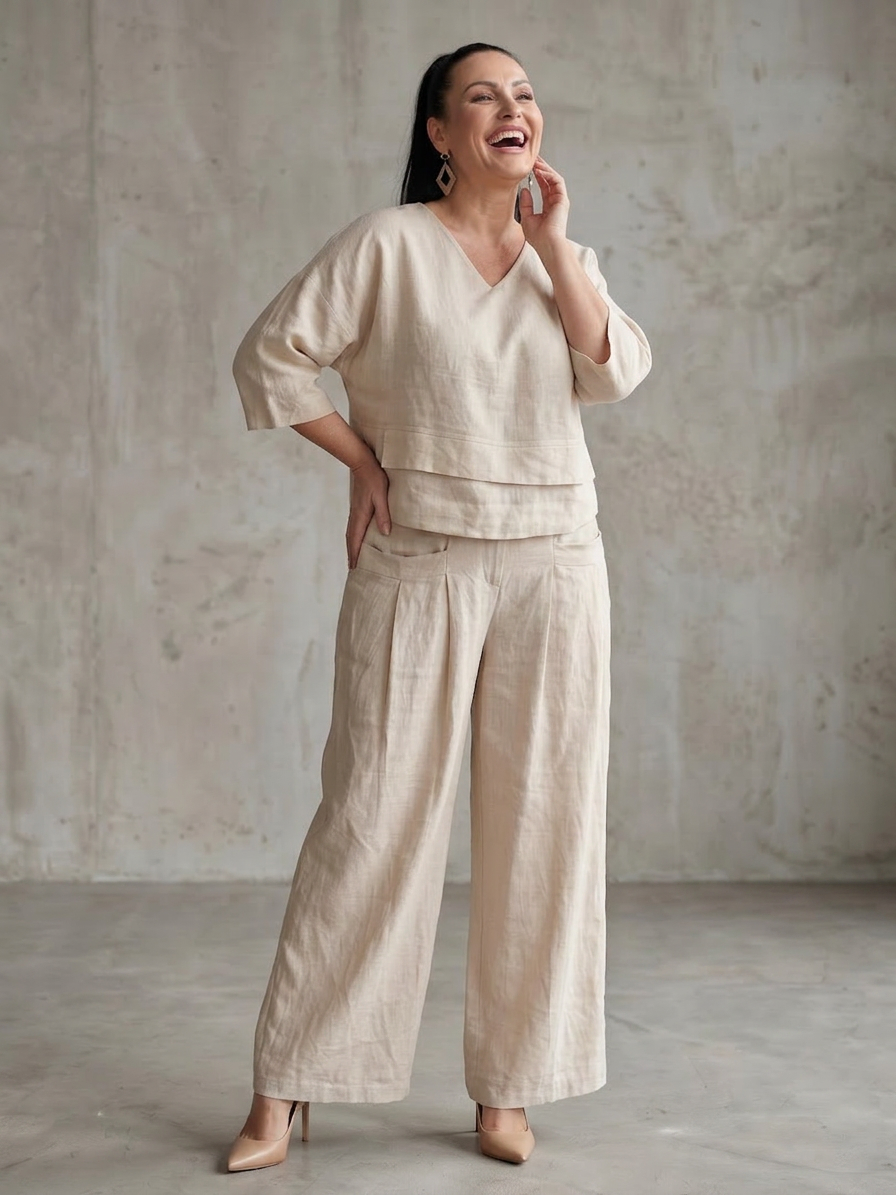 River | Completo Top a Strati e Pantalone Largo