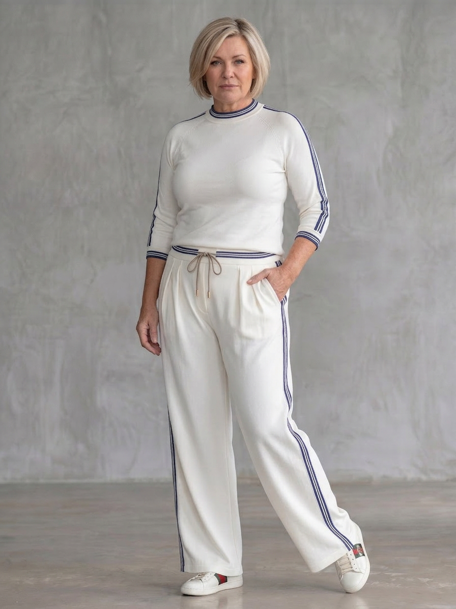 Eirlys | Completo Top Aderente a Manica Lunga e Pantalone Largo