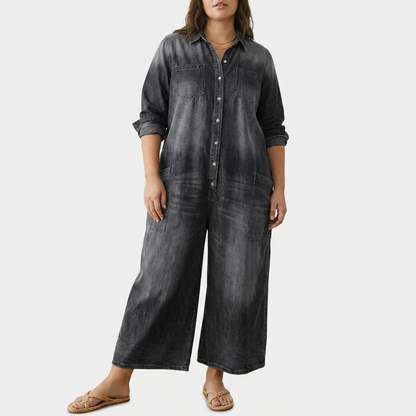Tuta di Jeans Vintage con Bottoni Diana