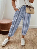 Skye | Pantaloni con Righe Azzurro Cielo