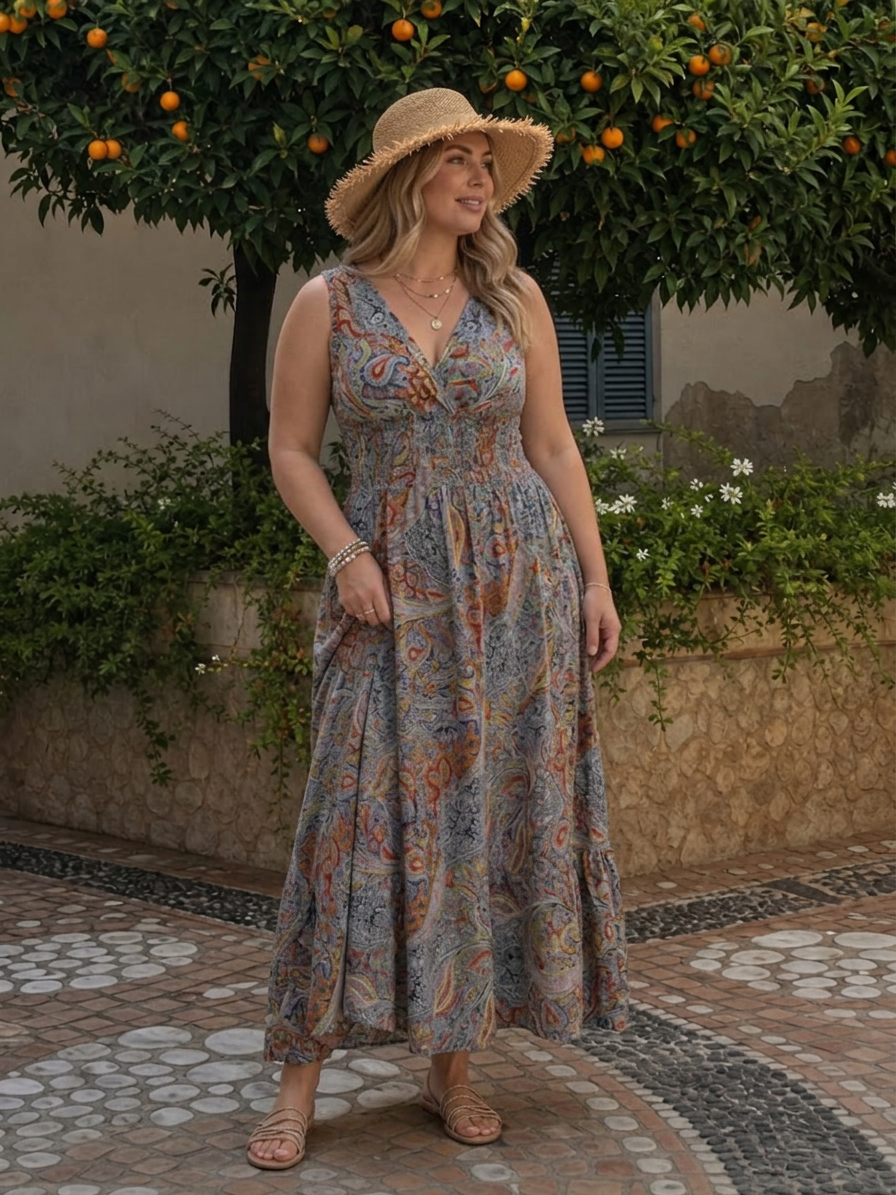 Abito Midi Paisley Marisela