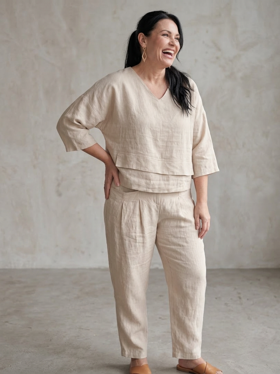 River | Completo Top a Strati e Pantalone Largo