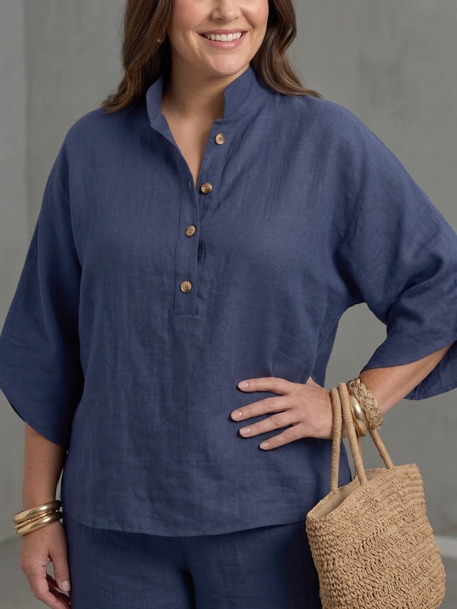 Amity | Completo Tunica Abbottonata con Pantalone Ampio
