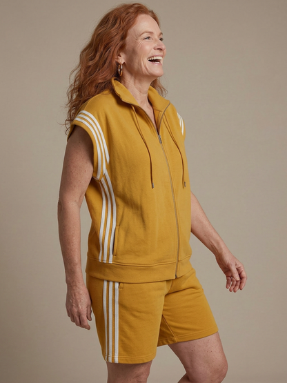 Lark | Tuta con Zip e Pannelli a Righe