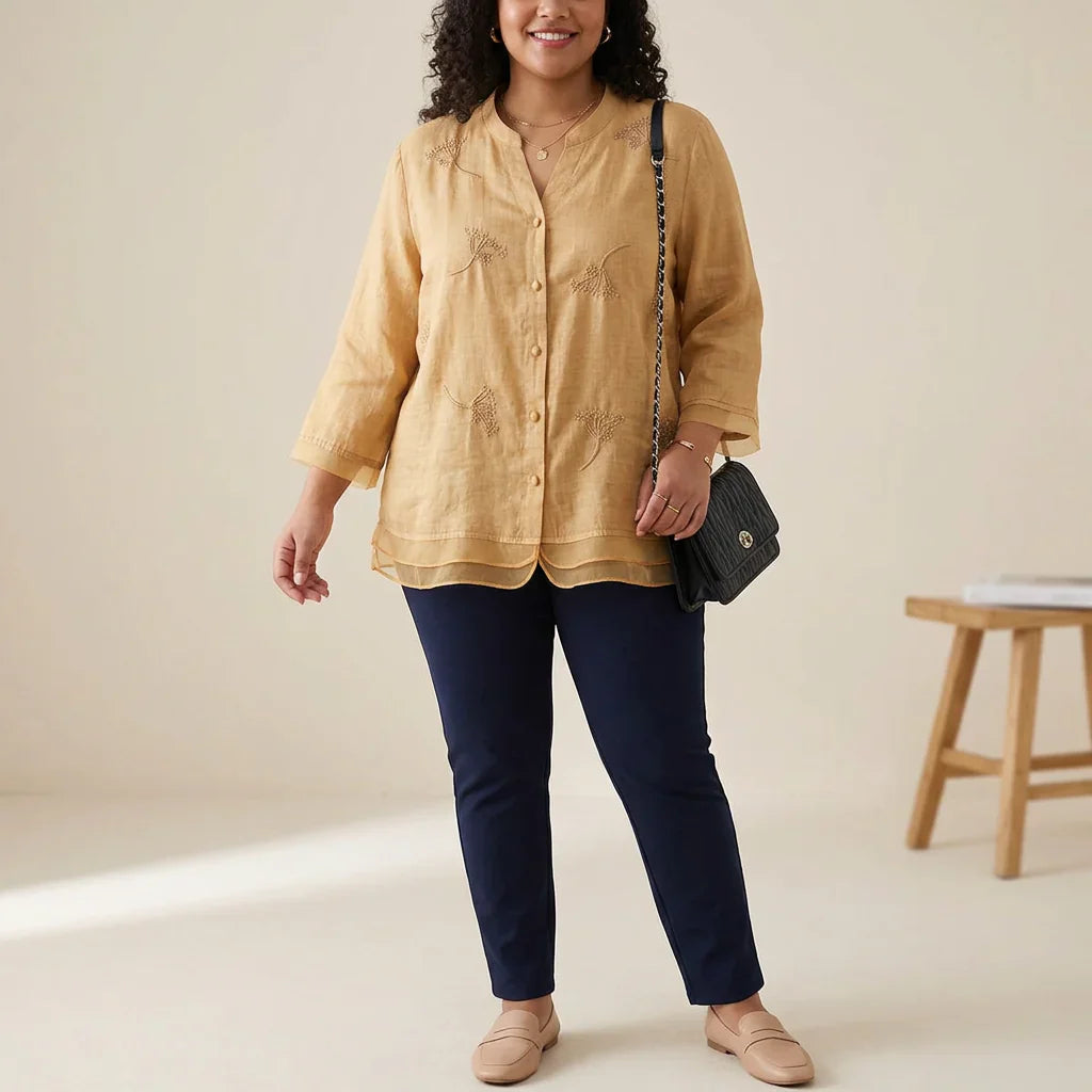 Top Elegante di Cotone Moore