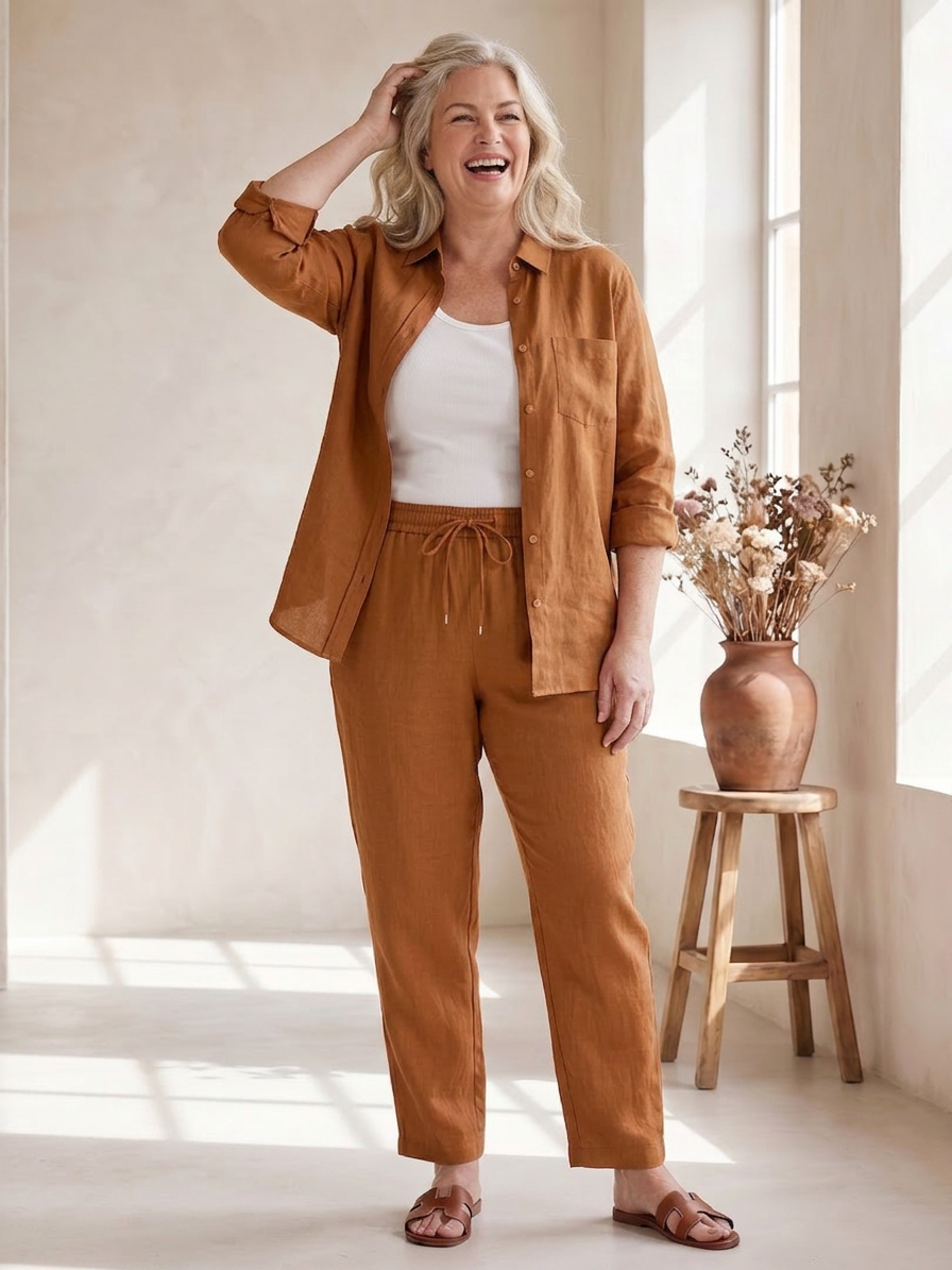 Noor | Completo Camicia a Manica Lunga e Pantalone Affusolato