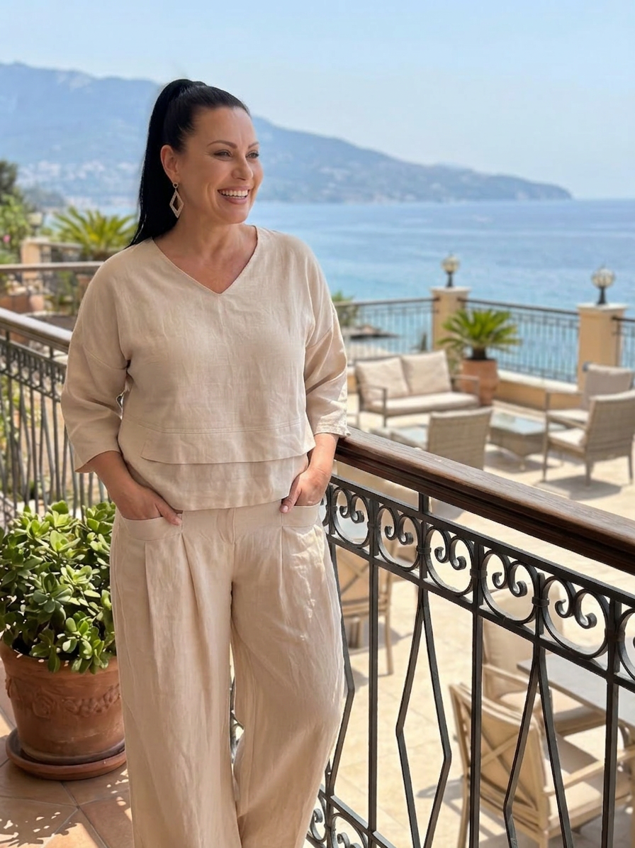 River | Completo Top a Strati e Pantalone Largo