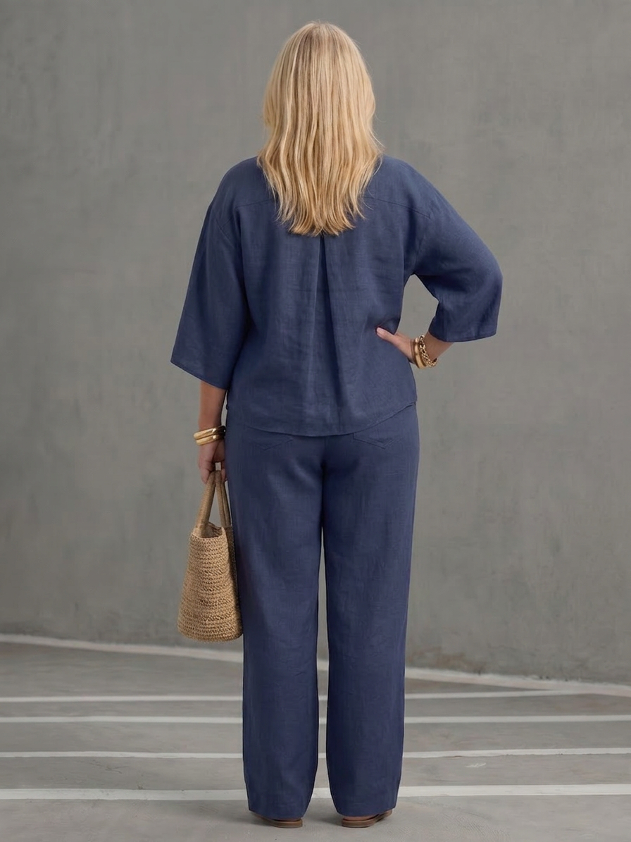 Amity | Completo Tunica Abbottonata con Pantalone Ampio