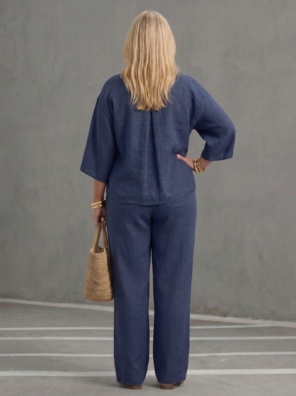 Amity | Completo Tunica Abbottonata con Pantalone Ampio