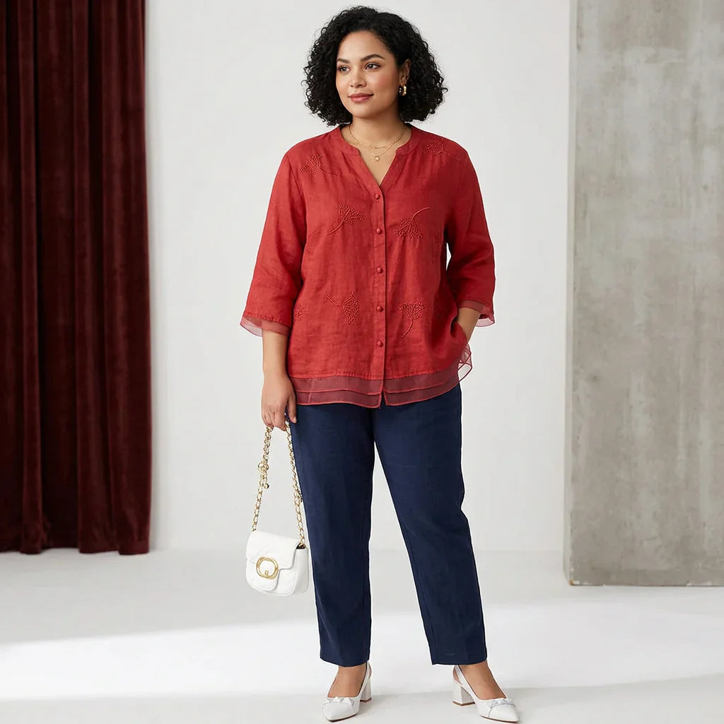 Top Elegante di Cotone Moore