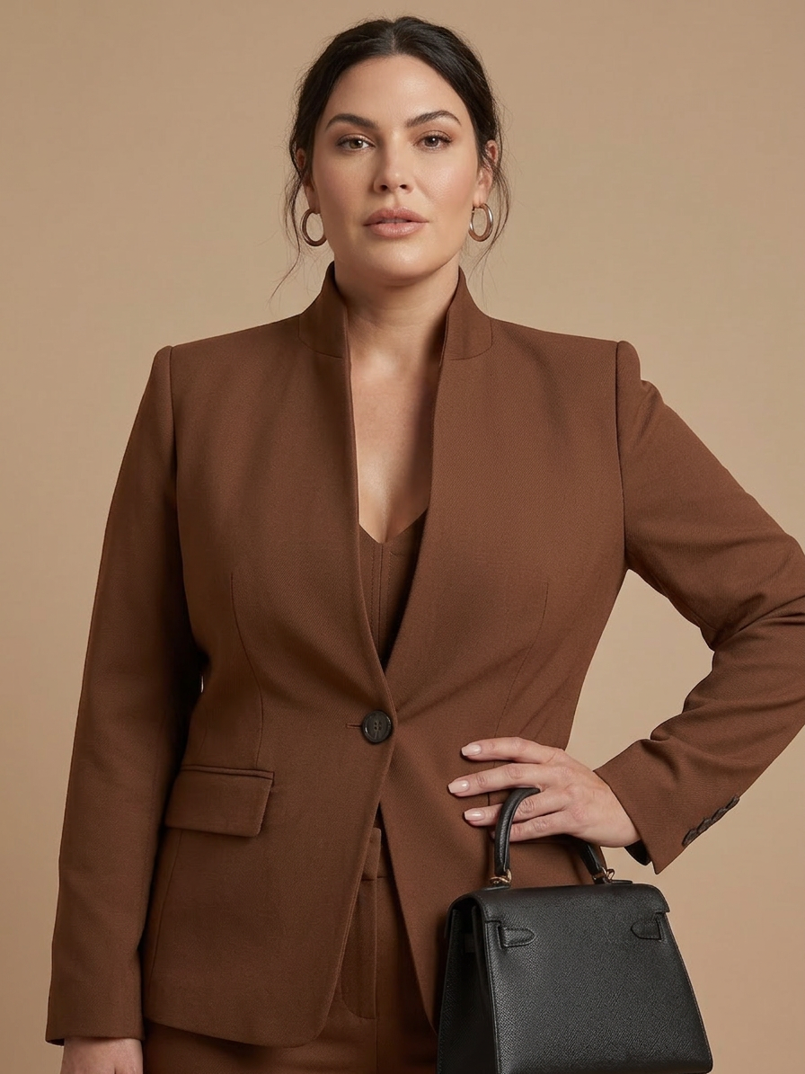 Delta | Tailleur Strutturato con Collo alla Coreana