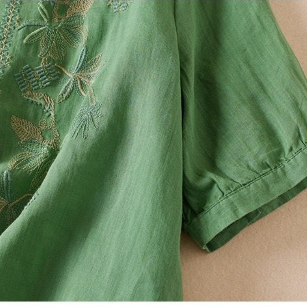 Top di Cotone Ricamato Quinn