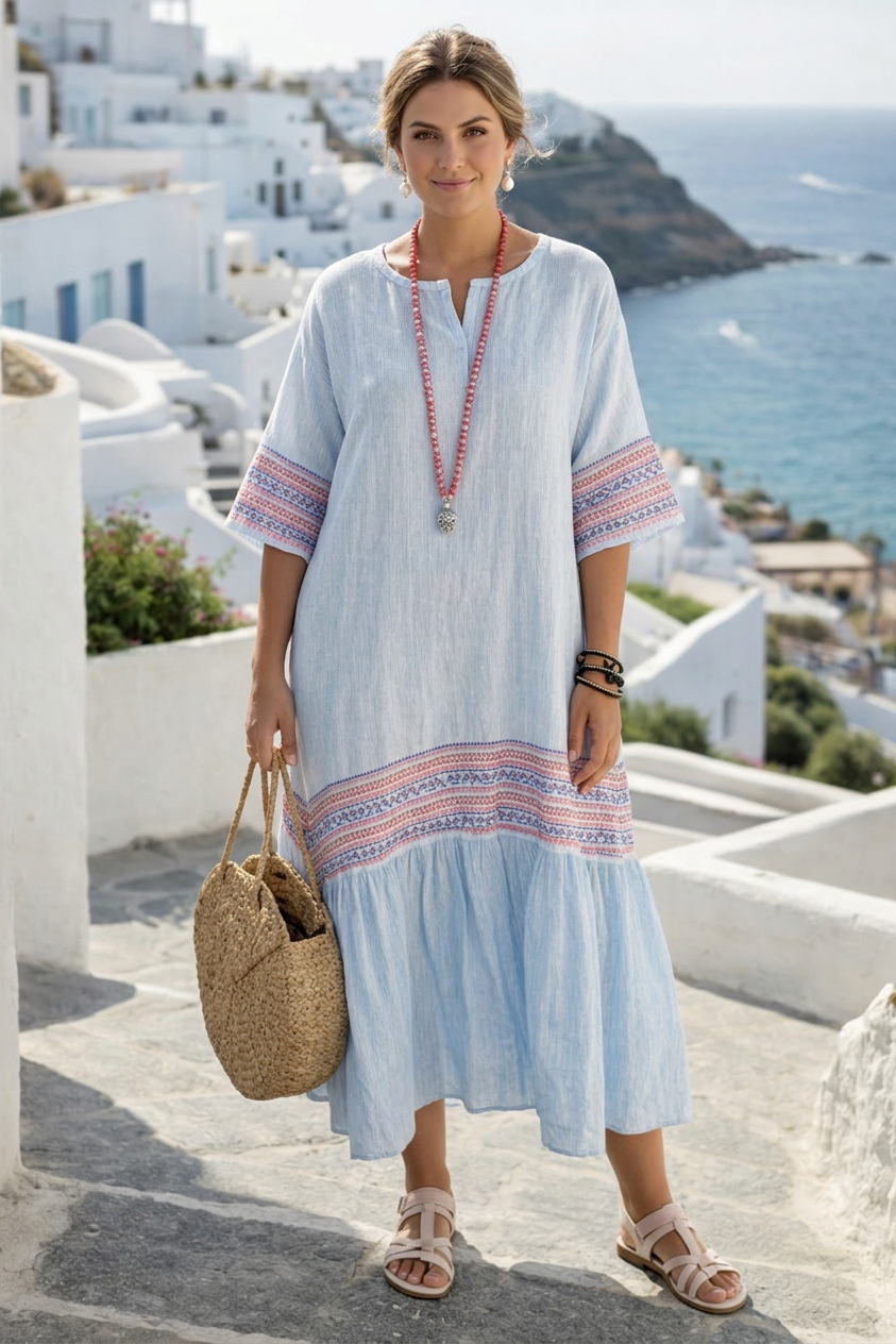 Sophia | Abito Midi Maxi Coastal Fresco