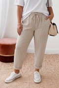Mila | Pantalone Rilassato con Righe Marine