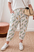 Maxine | Pantaloni Comodi con Stampa di Foglie Marine