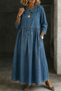 Abito di Jeans con Colletto Tondo Clara