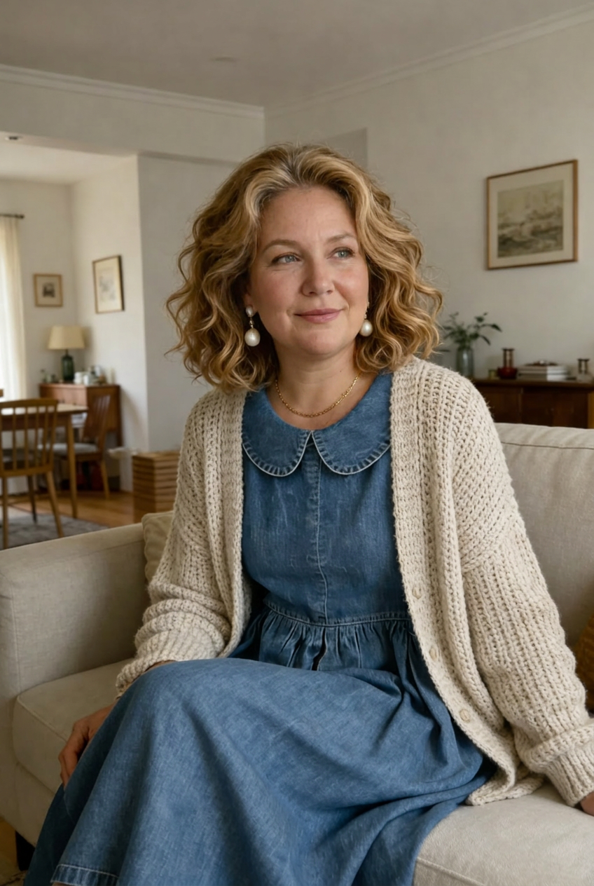 Abito di Jeans con Colletto Tondo Clara
