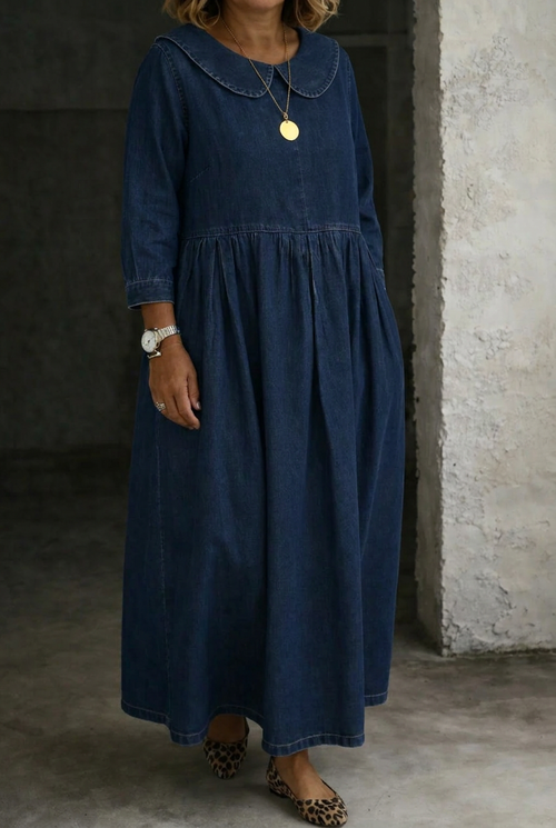 Abito di Jeans con Colletto Tondo Clara