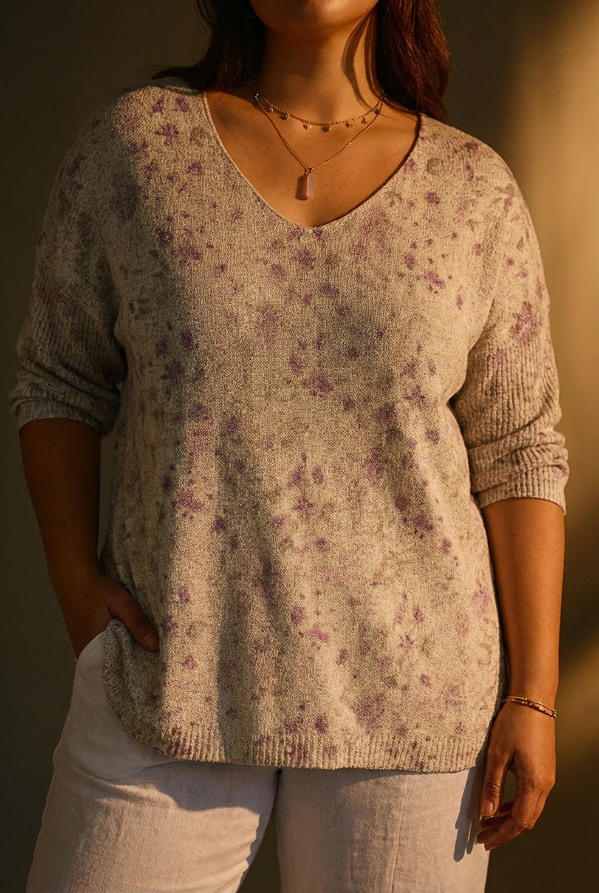 Olga | Top in Maglia Fiori Vintage