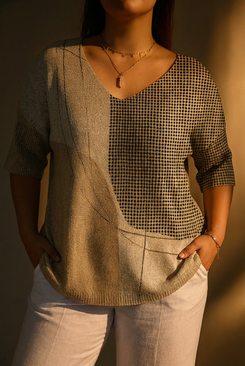 Carlota | Top in Maglia Geometrico