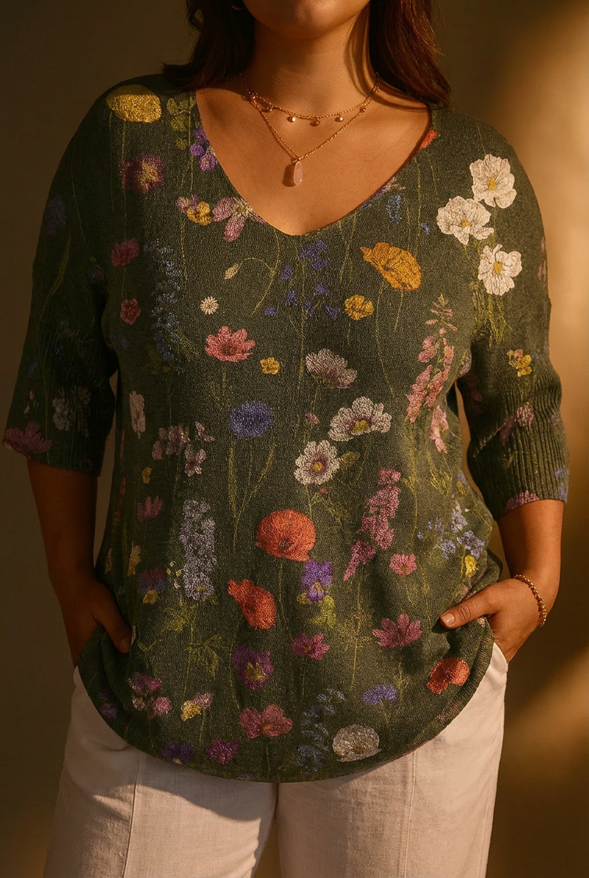 Bianca | Top in Maglia Botanico