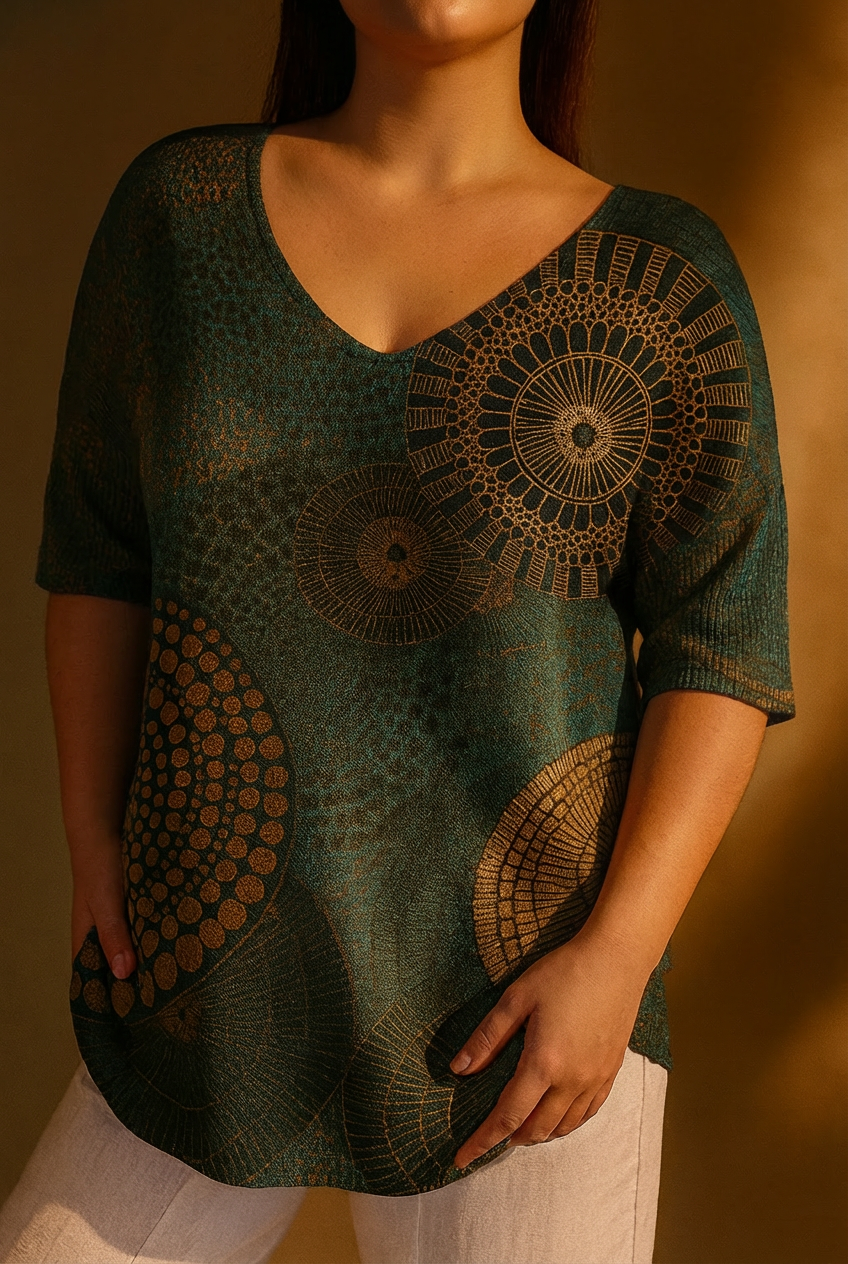 Julia | Top in Maglia Cerchi Astratti