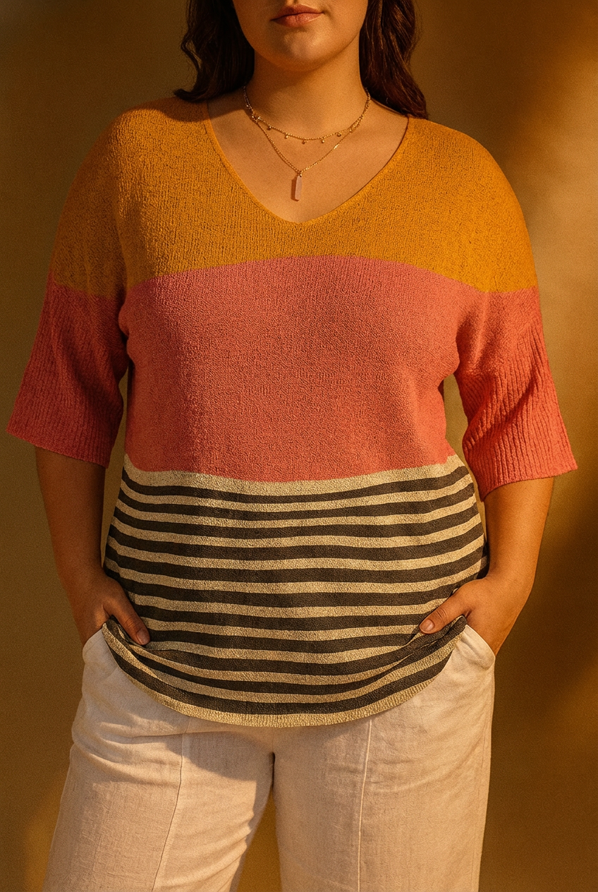 Elisa | Top in Maglia Linee Astratte