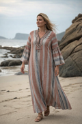 Liora | Abito Lungo Boho a Righe Coastal