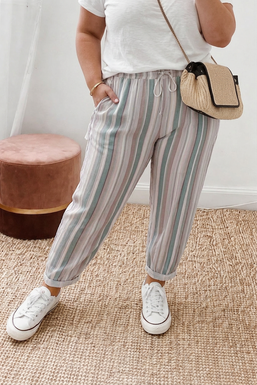 Willow | Pantaloni per Tutti i Giorni con Righe Delicate