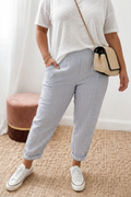 Sage | Pantalone Comodo con Righe Minimaliste
