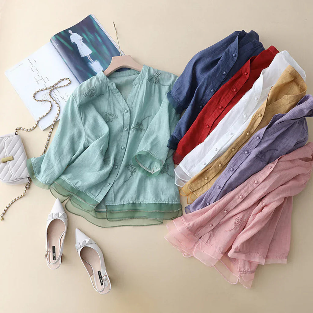 Top Elegante di Cotone Moore