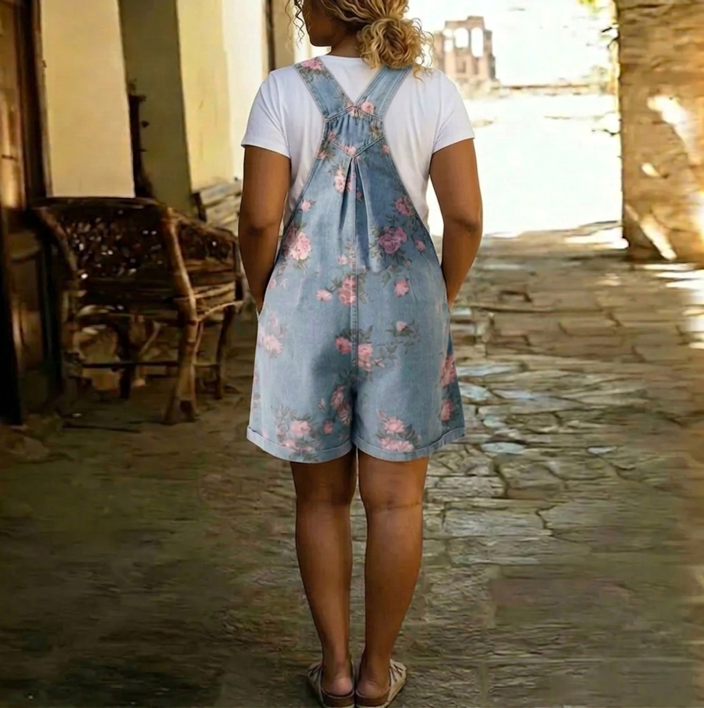 Tuta di Jeans a Fiori Vintage Judy