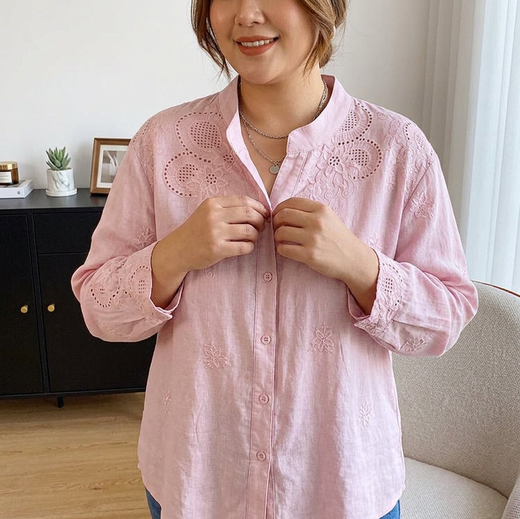 Camicia di Cotone Ricamata Avery