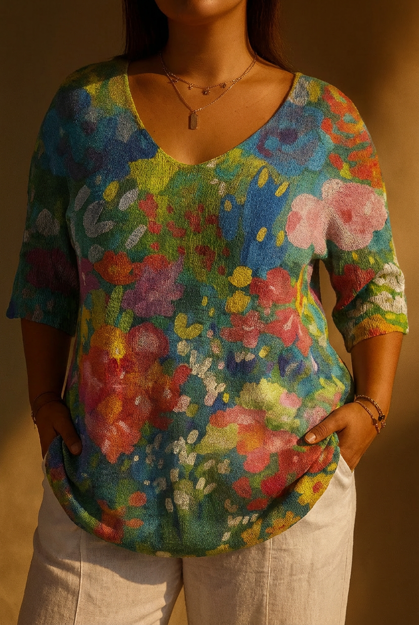 Teresa | Top in Maglia Dolce Floreale