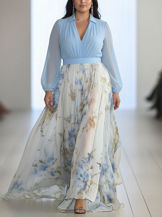 Harper | Splendido Abito Lungo con Stampa Floreale