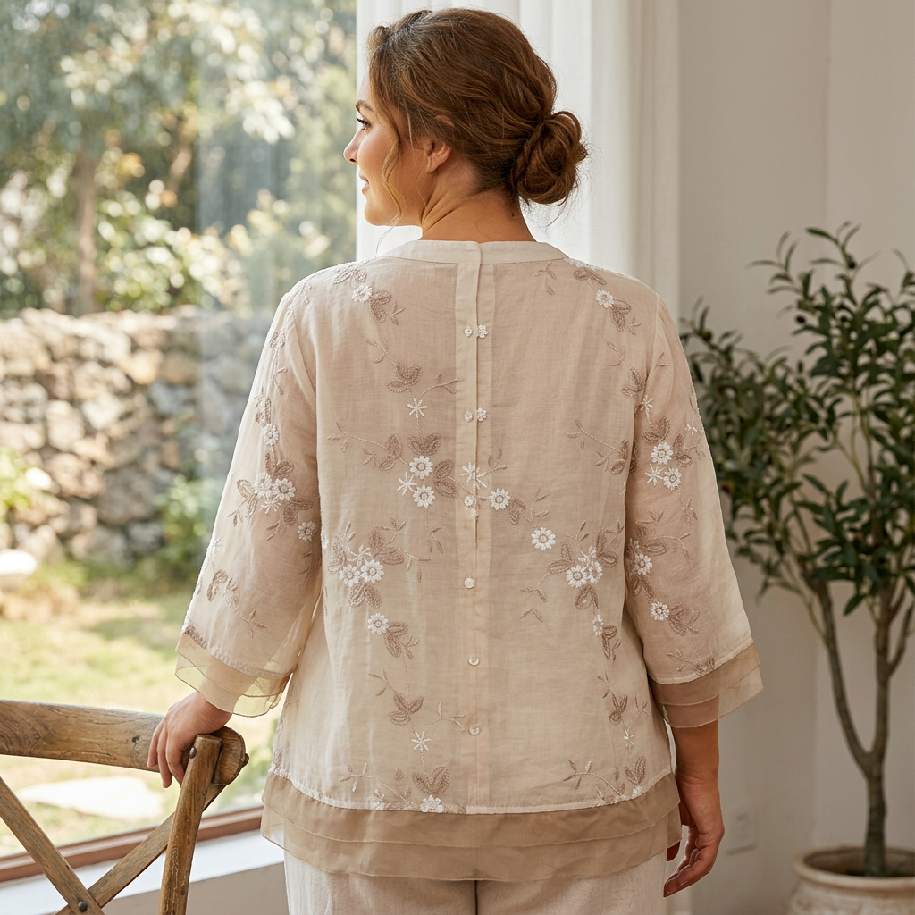 Camicia di Cotone Ricamata Lily