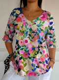 Adela | Top in Maglia Giardino Floreale