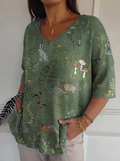 Vera | Top in Maglia Bosco e Animali