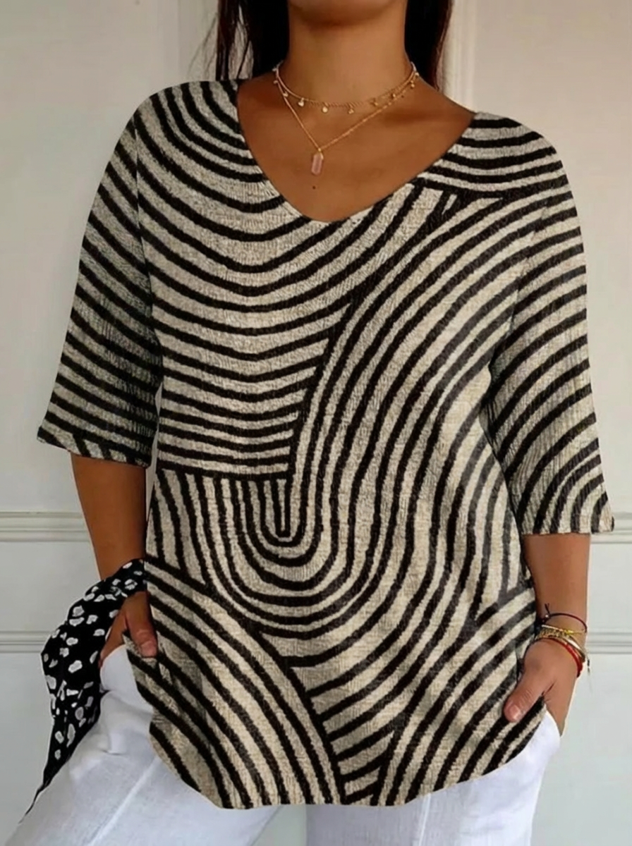 Gema | Top in Maglia Retro Geometrico