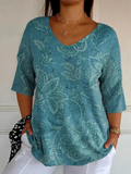 Noa | Top in Maglia Fiori Etnici