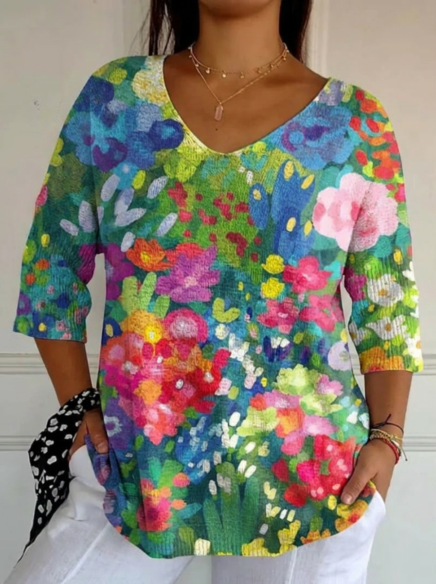 Teresa | Top in Maglia Dolce Floreale