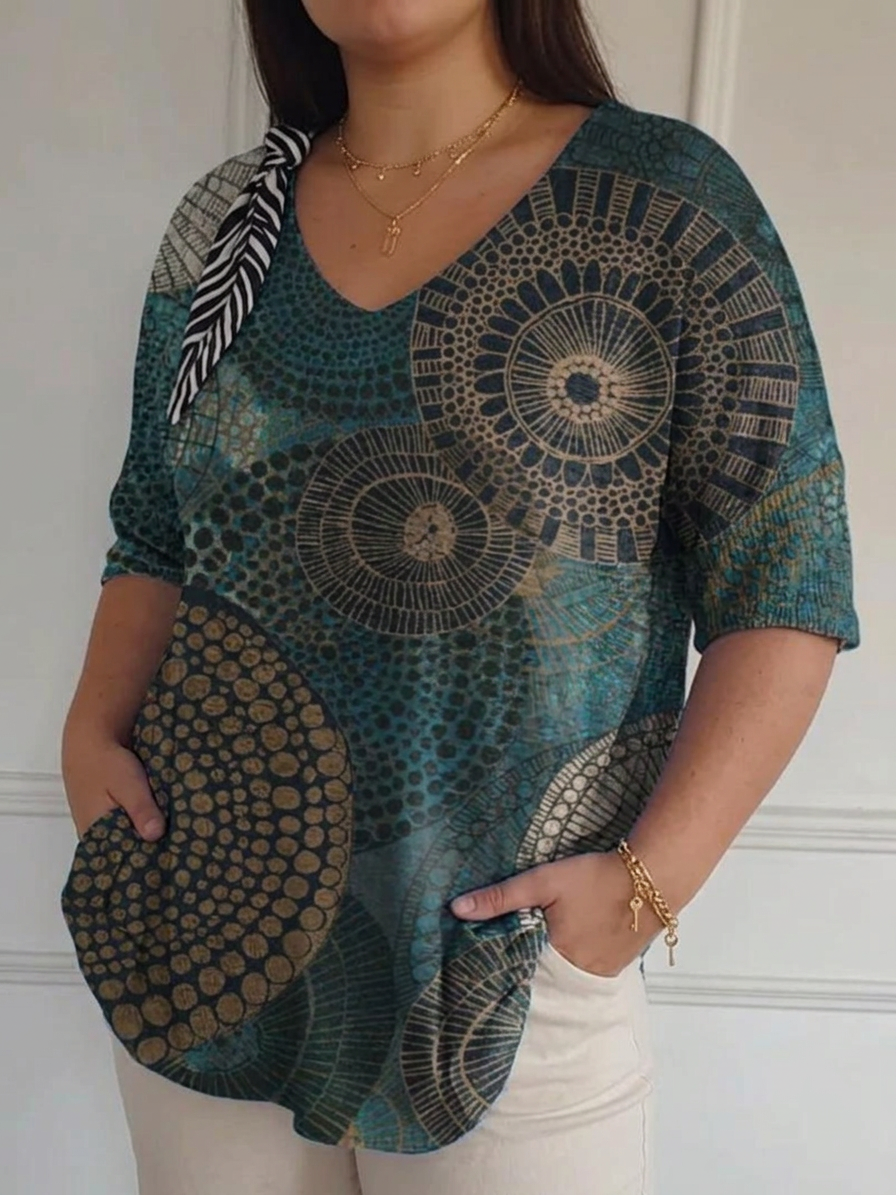Julia | Top in Maglia Cerchi Astratti