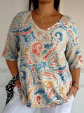 Lucía | Top in Maglia Floreale Etnico
